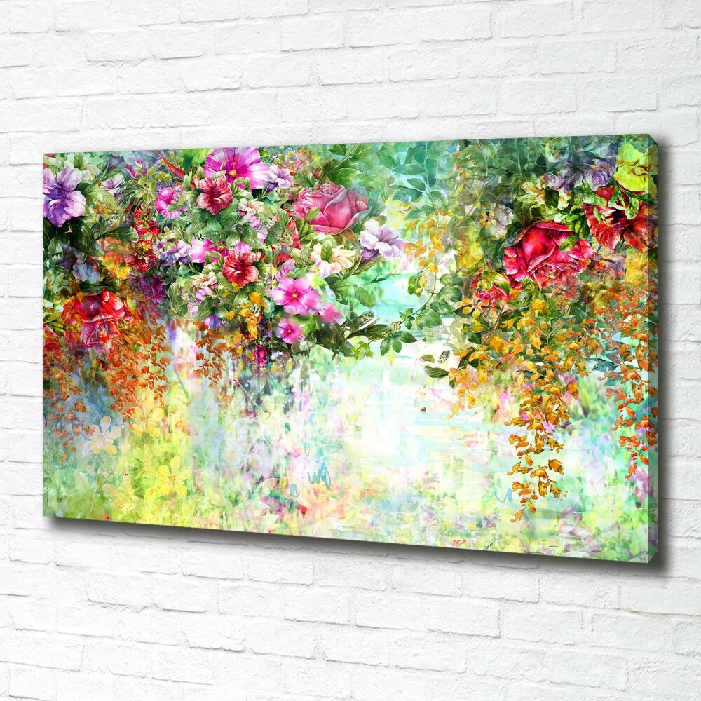 Tableau toile imprimée Fleurs multicolores