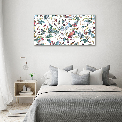 Tableau imprimé sur toile Mûres et oiseaux