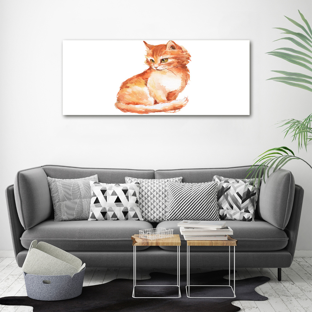 Tableau imprimé sur toile Chat rouge