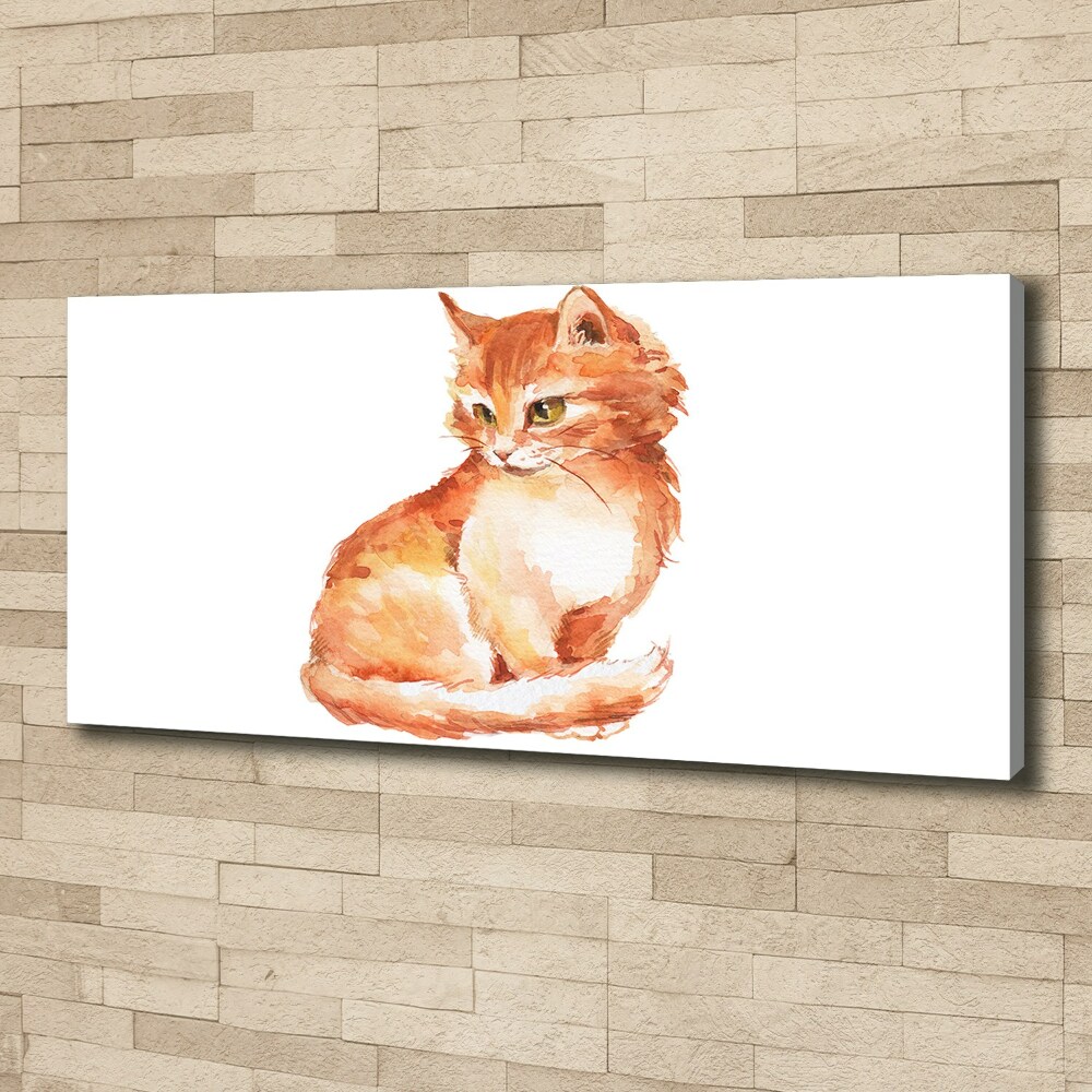 Tableau imprimé sur toile Chat rouge