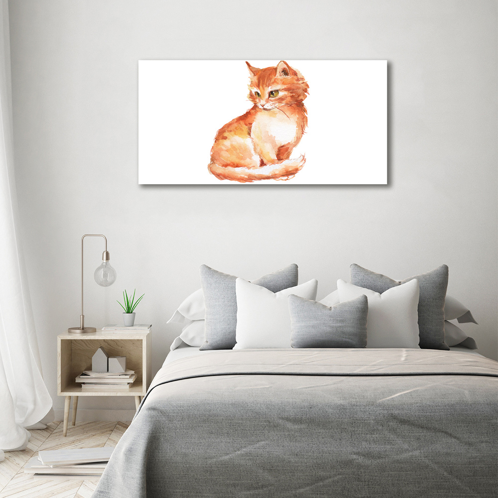 Tableau imprimé sur toile Chat rouge