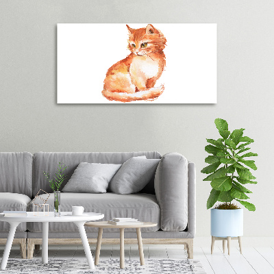 Tableau imprimé sur toile Chat rouge