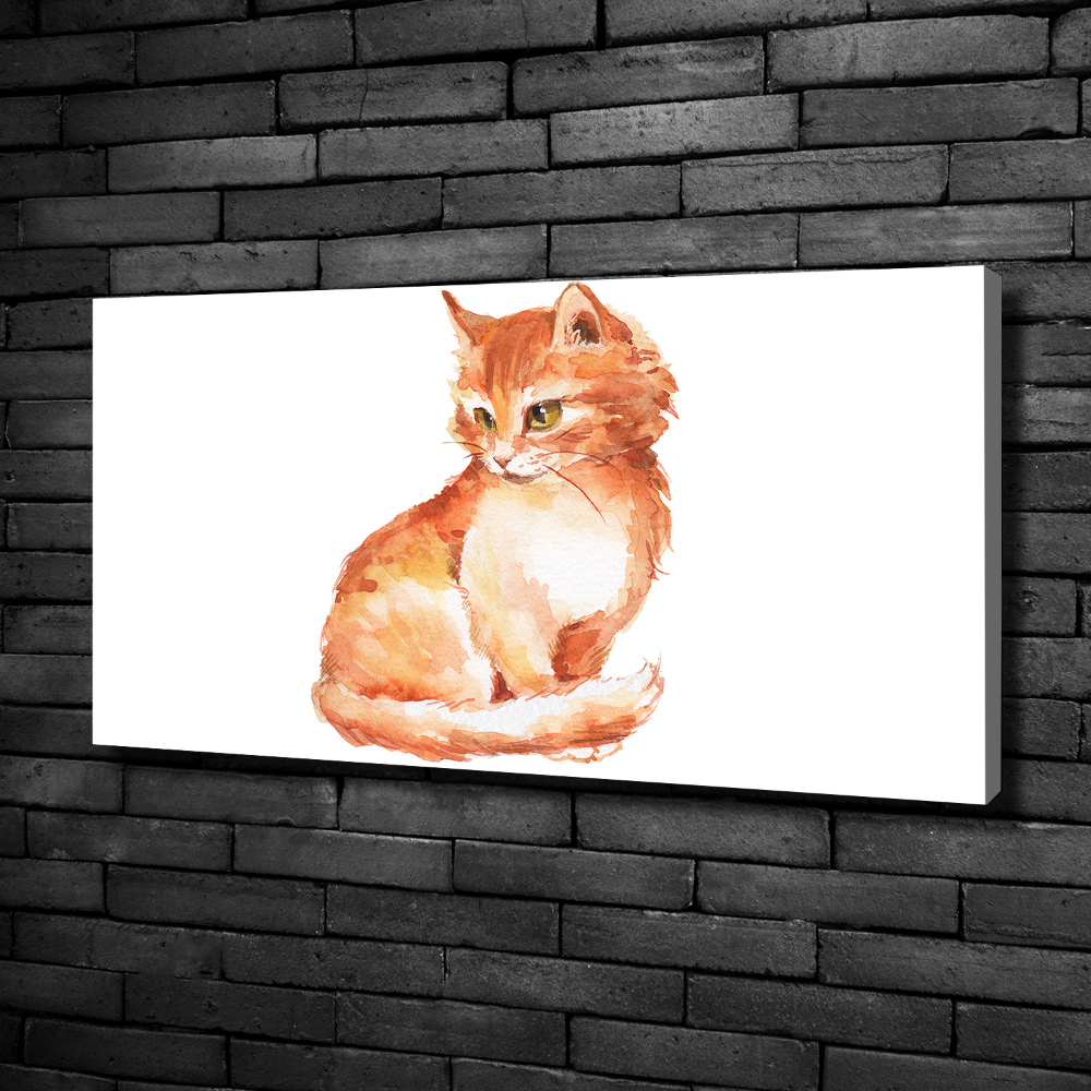 Tableau imprimé sur toile Chat rouge