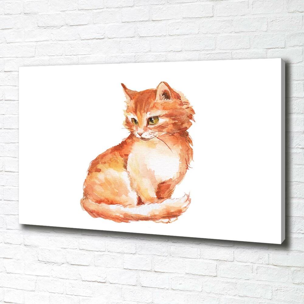 Tableau imprimé sur toile Chat rouge