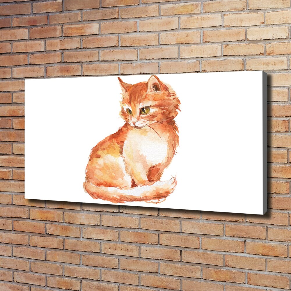 Tableau imprimé sur toile Chat rouge