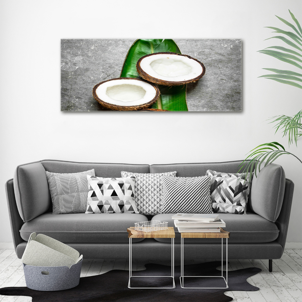 Tableau sur toile Moitié de noix de coco