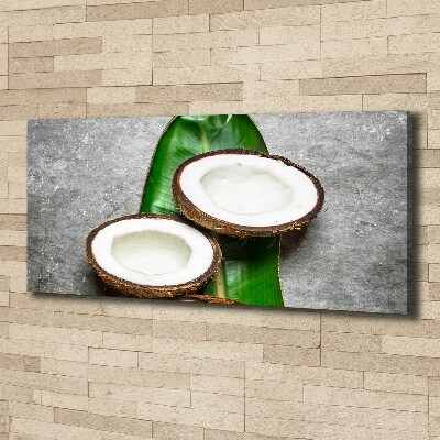 Tableau sur toile Moitié de noix de coco