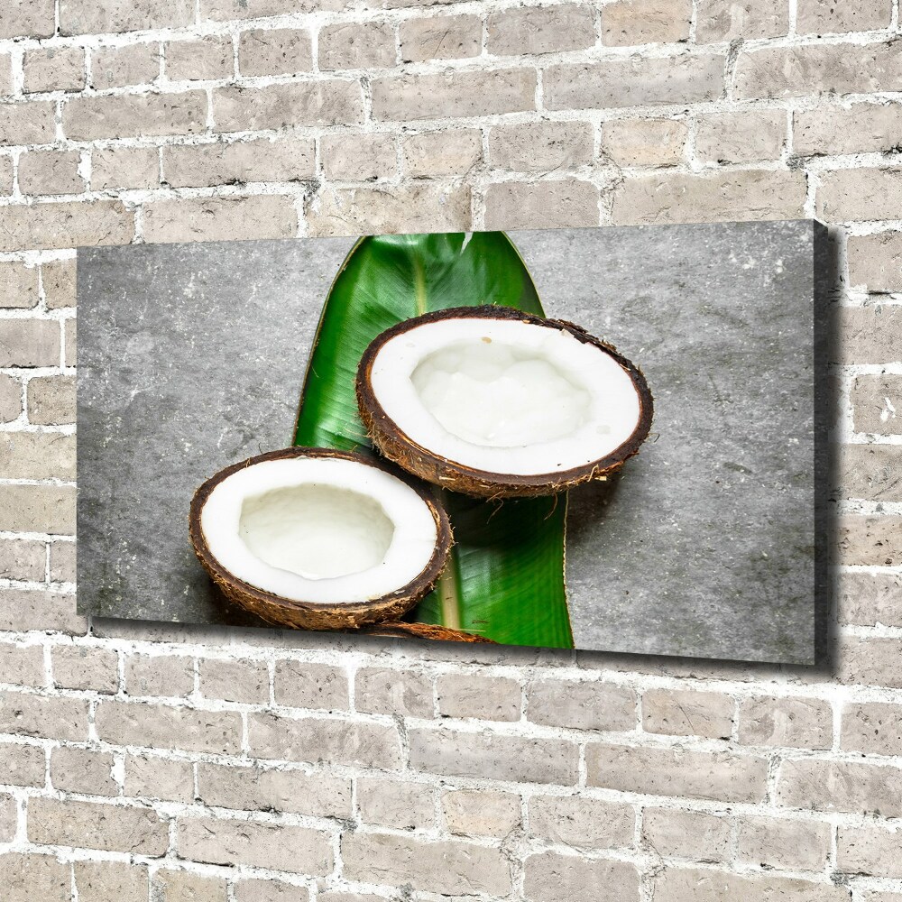 Tableau sur toile Moitié de noix de coco