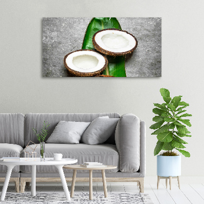 Tableau sur toile Moitié de noix de coco