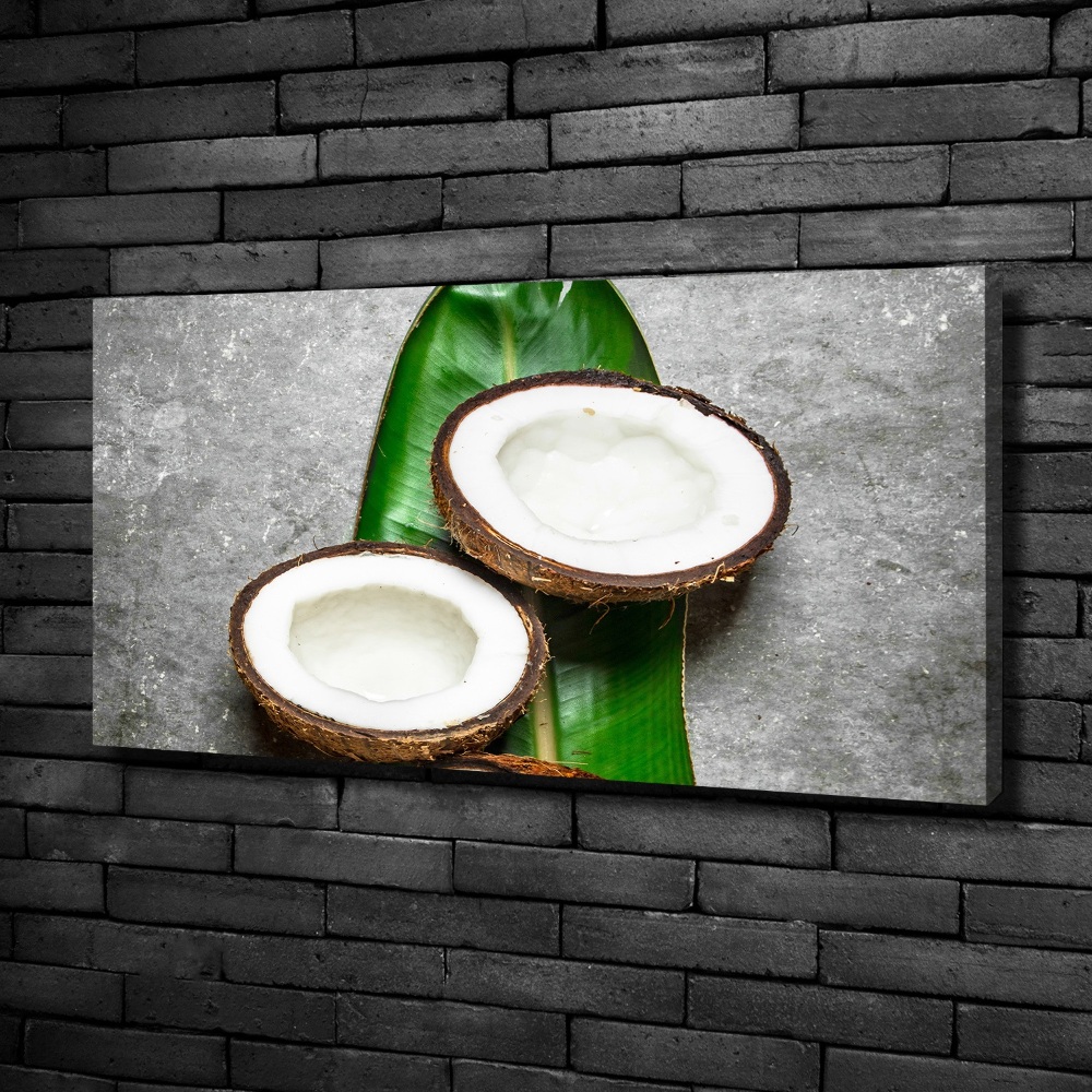 Tableau sur toile Moitié de noix de coco