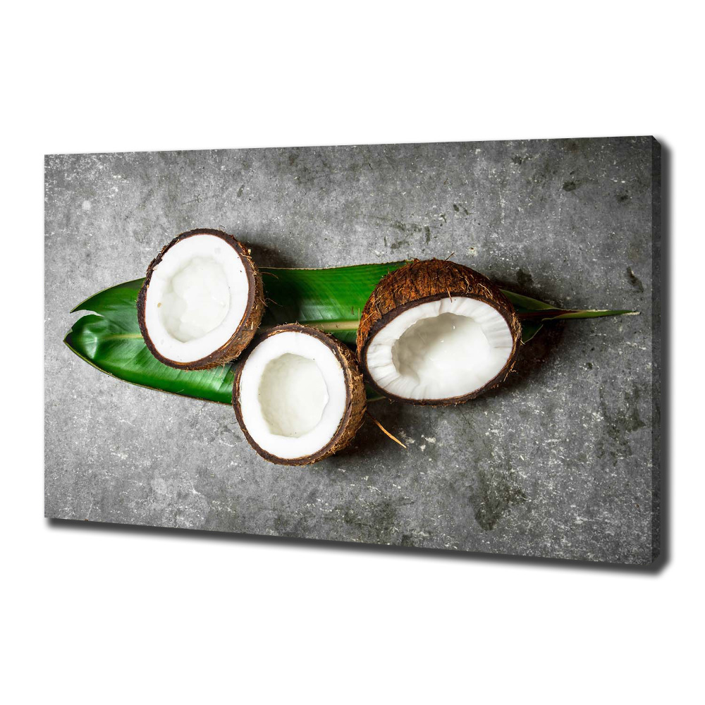 Tableau sur toile Moitié de noix de coco