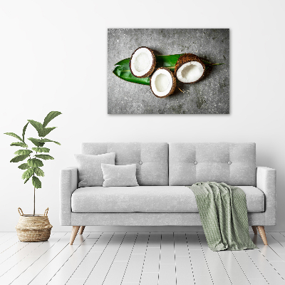 Tableau sur toile Moitié de noix de coco