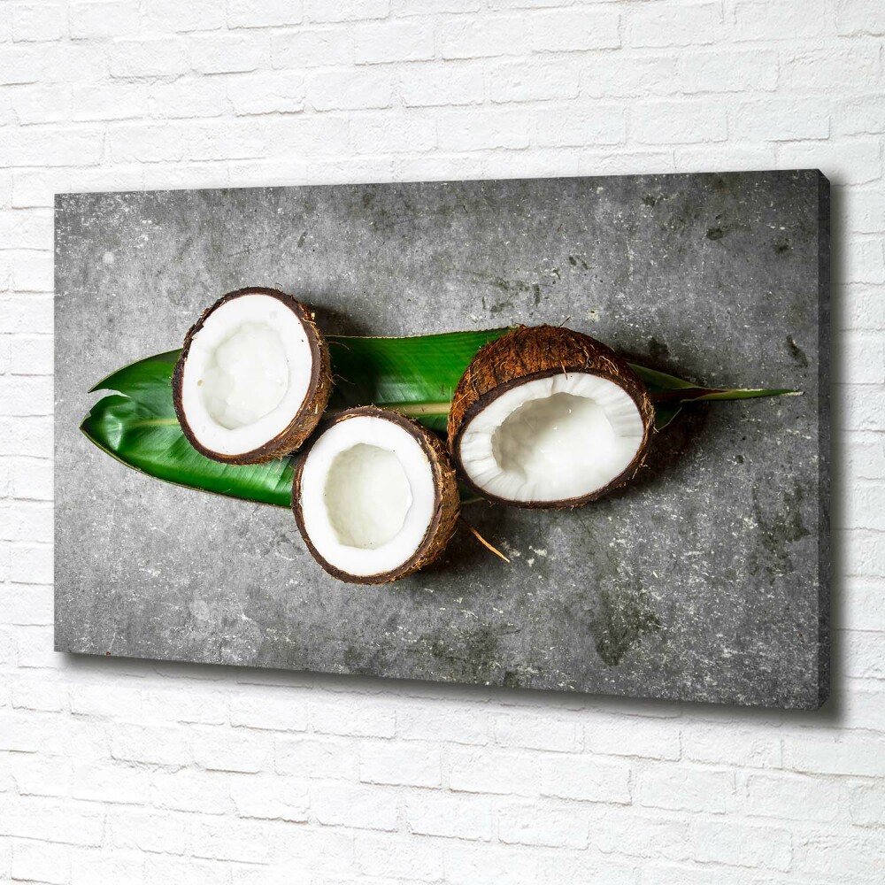 Tableau sur toile Moitié de noix de coco