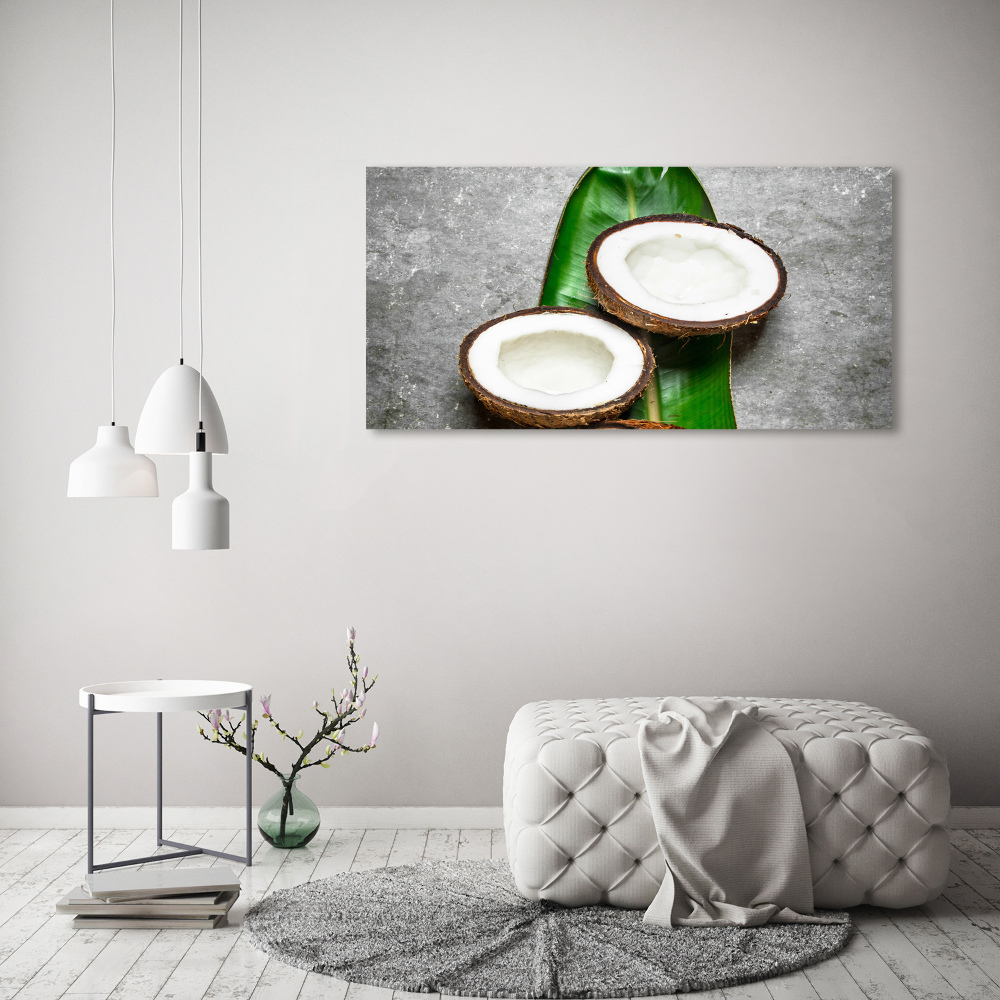 Tableau sur toile Moitié de noix de coco