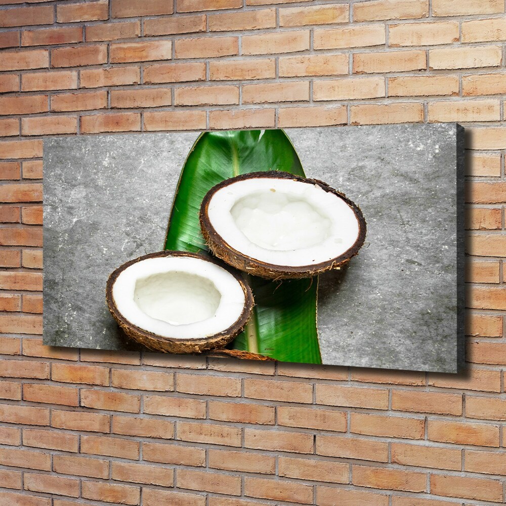 Tableau sur toile Moitié de noix de coco