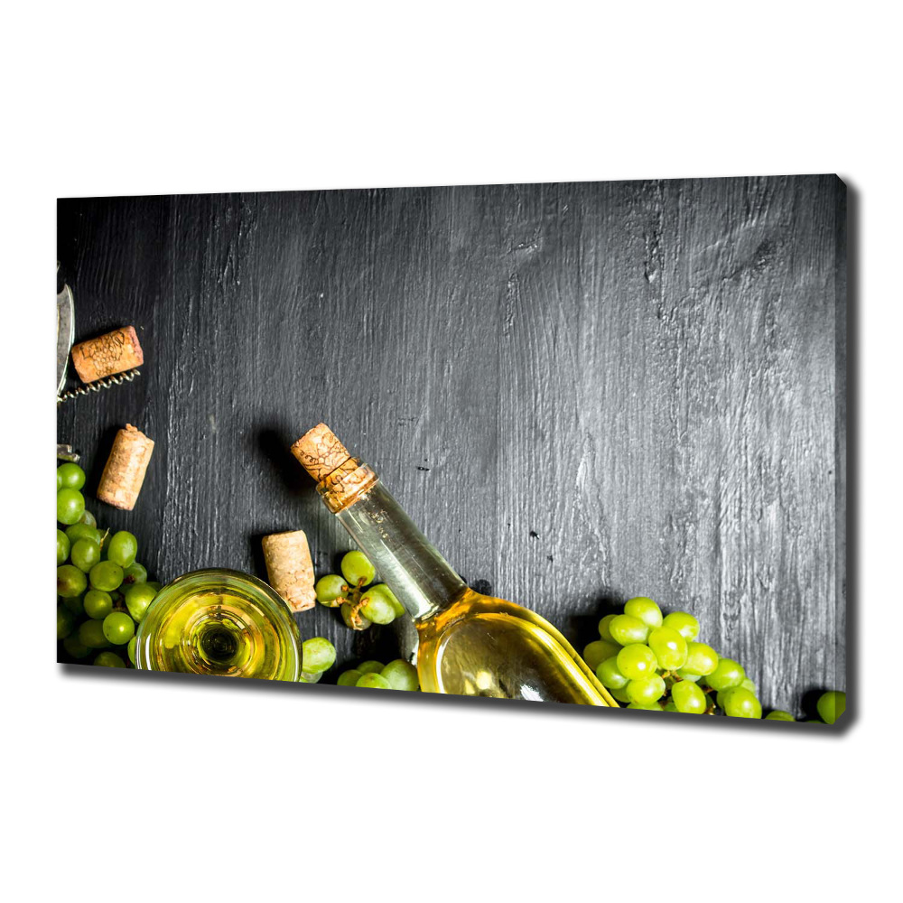 Tableau toile imprimée Vin blanc et fruits