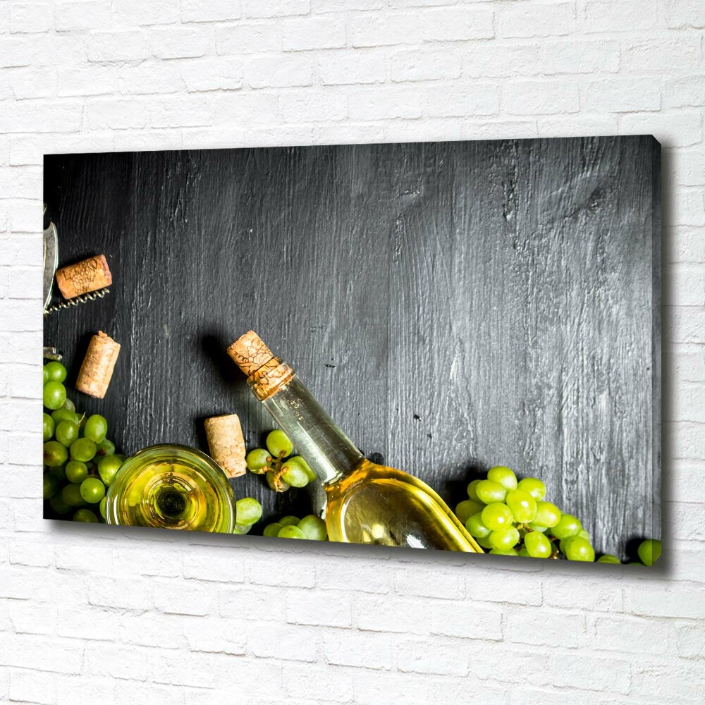 Tableau toile imprimée Vin blanc et fruits