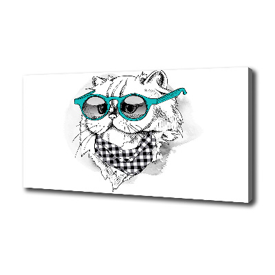 Tableau toile imprimée Chat en lunettes