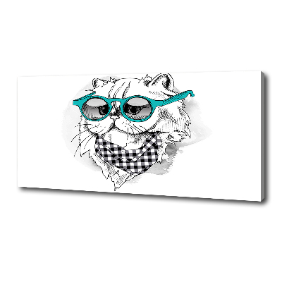 Tableau toile imprimée Chat en lunettes