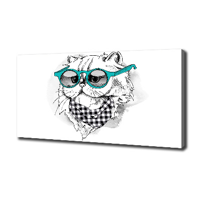 Tableau toile imprimée Chat en lunettes