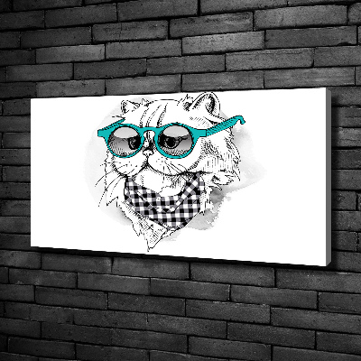 Tableau toile imprimée Chat en lunettes