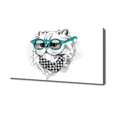 Tableau toile imprimée Chat en lunettes