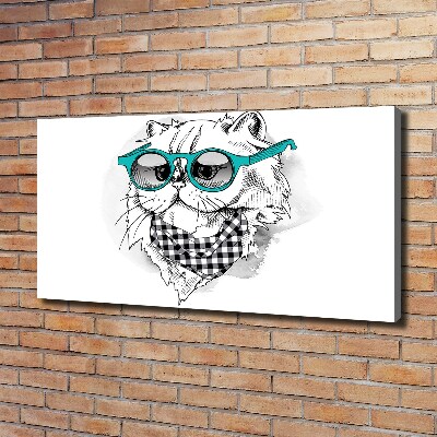 Tableau toile imprimée Chat en lunettes