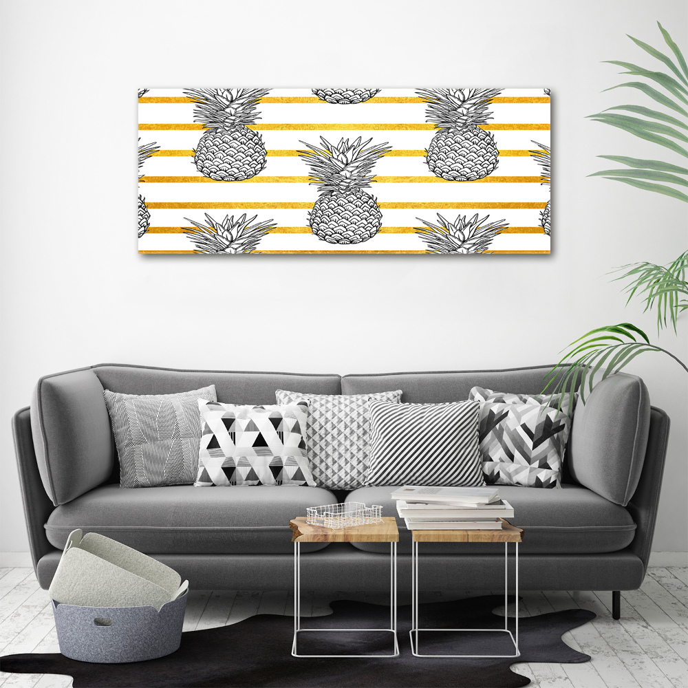 Tableau mural sur toile Ananas rayés