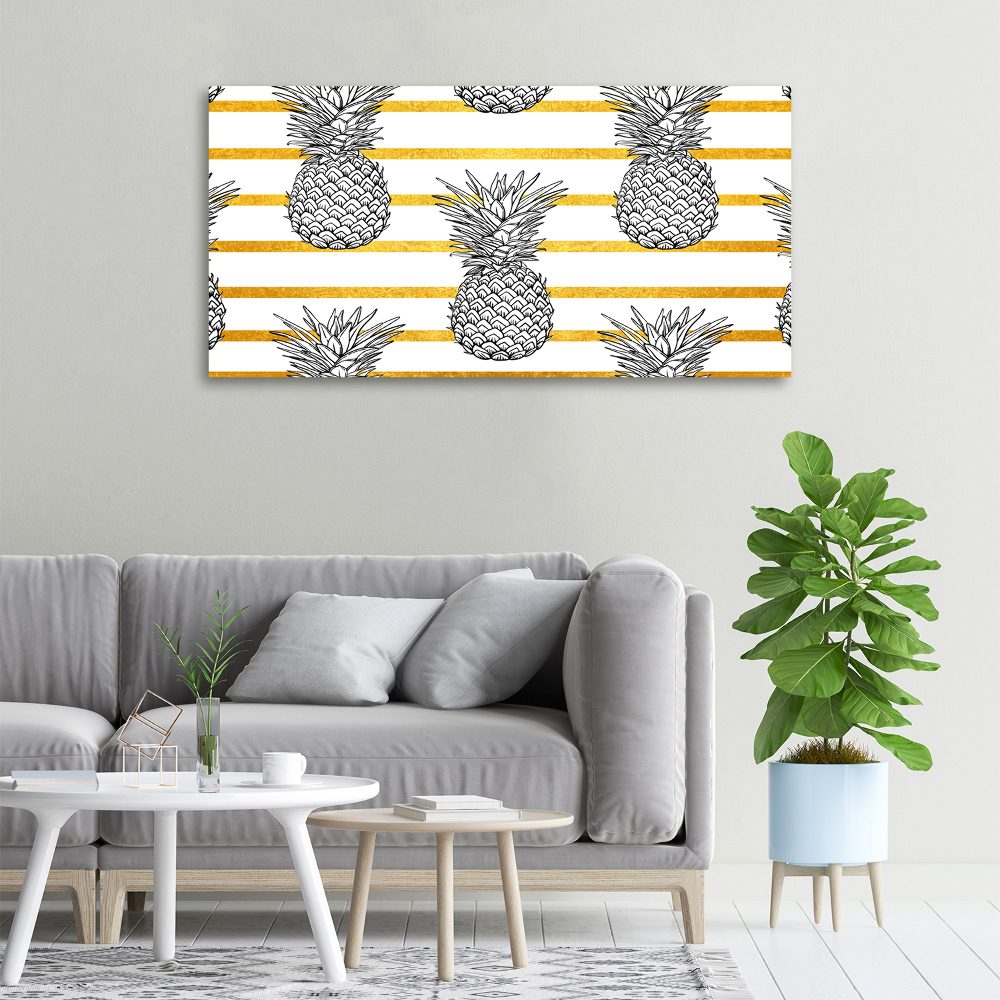 Tableau mural sur toile Ananas rayés