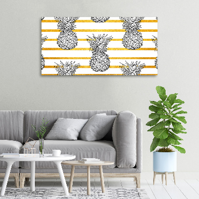 Tableau mural sur toile Ananas rayés