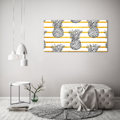 Tableau mural sur toile Ananas rayés