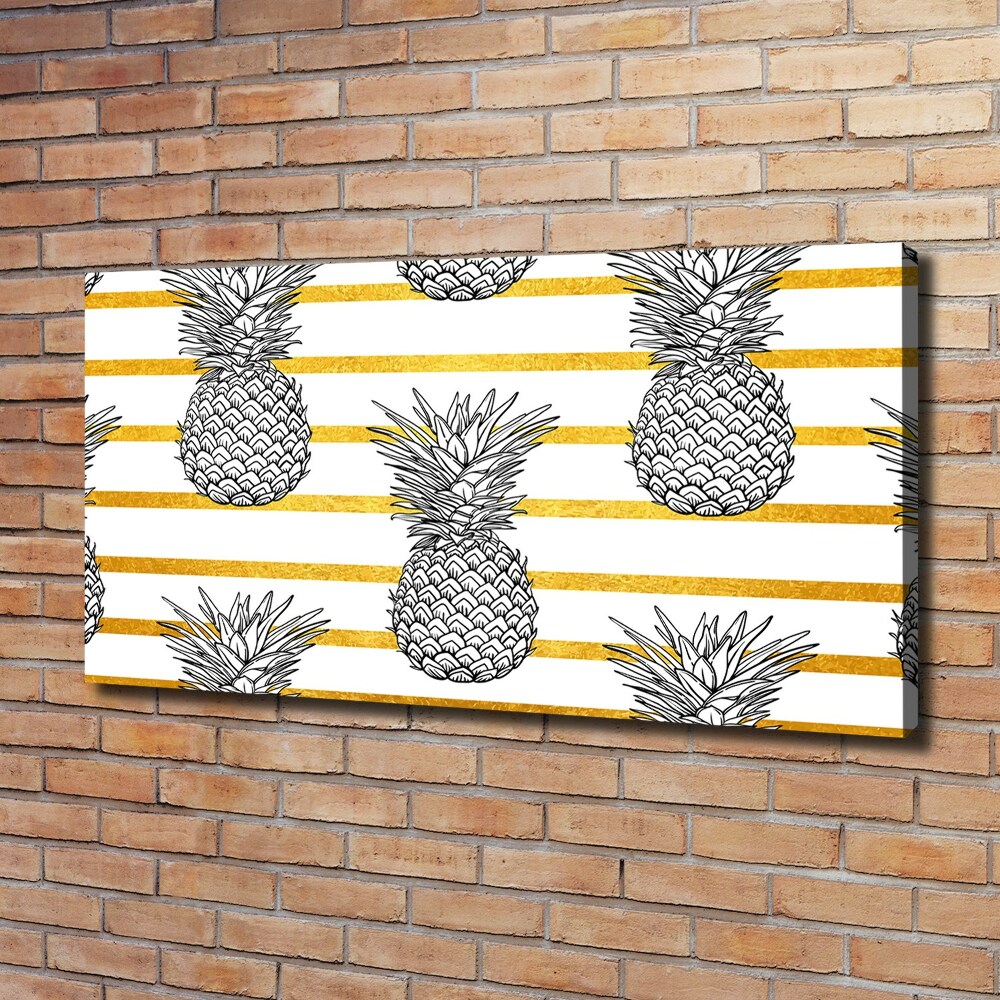 Tableau mural sur toile Ananas rayés