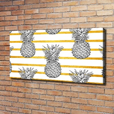 Tableau mural sur toile Ananas rayés