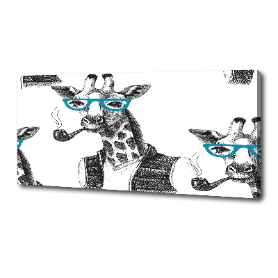 Tableau imprimé sur toile Girafe avec lunettes