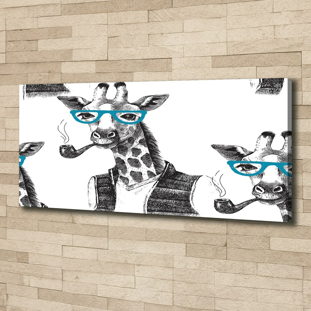 Tableau imprimé sur toile Girafe avec lunettes