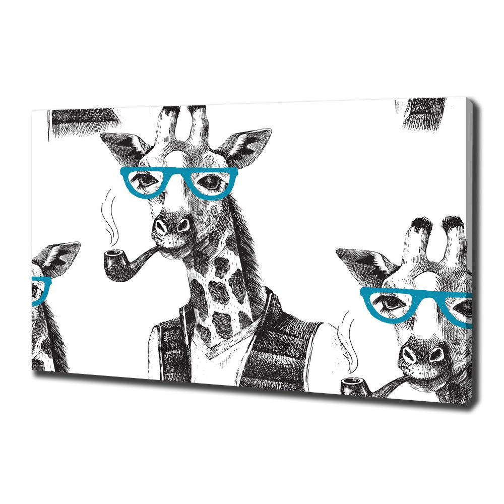 Tableau imprimé sur toile Girafe avec lunettes