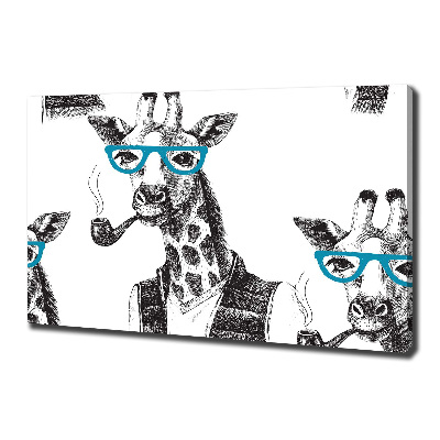 Tableau imprimé sur toile Girafe avec lunettes