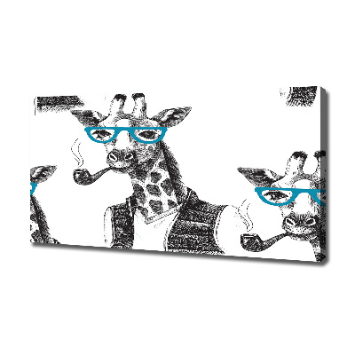 Tableau imprimé sur toile Girafe avec lunettes