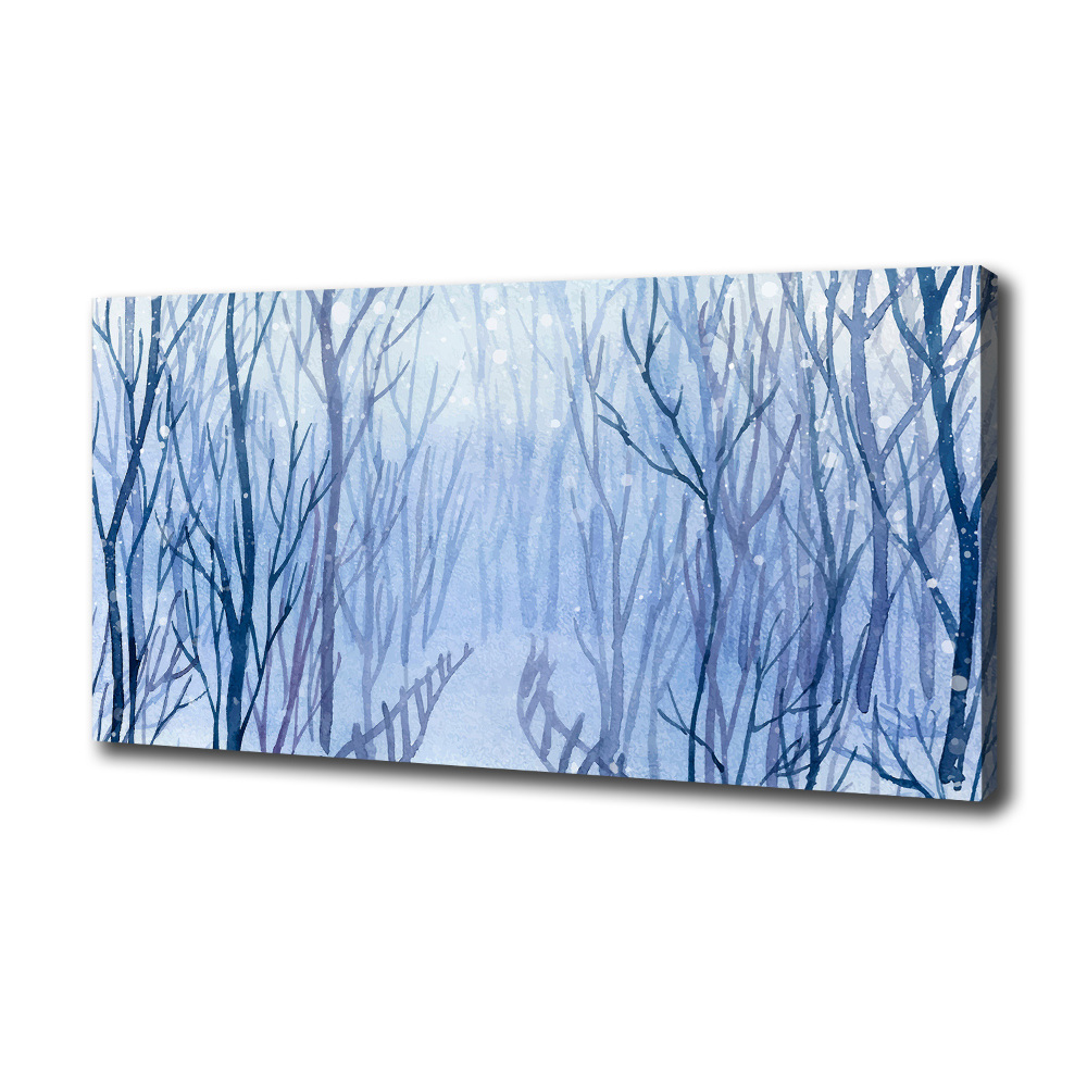 Tableau sur toile Forêt en hiver