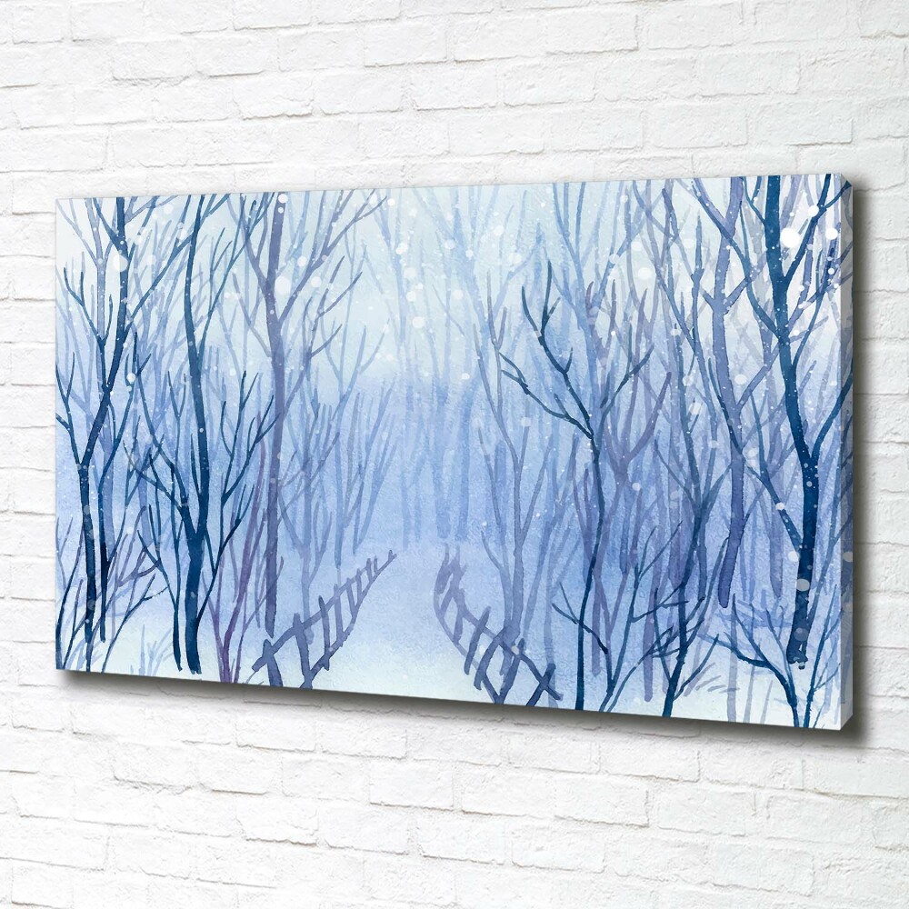 Tableau sur toile Forêt en hiver