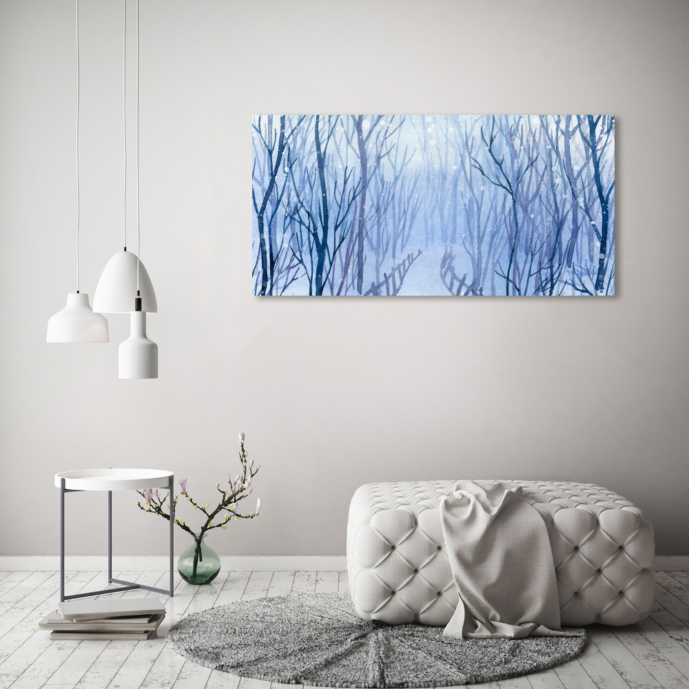 Tableau sur toile Forêt en hiver