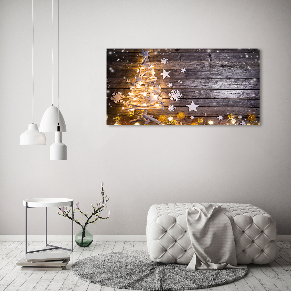 Tableau sur toile Arbre de Noël illuminé