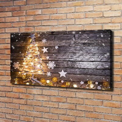 Tableau sur toile Arbre de Noël illuminé