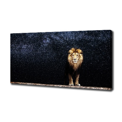 Tableau toile imprimée Lion sur fond d'étoiles