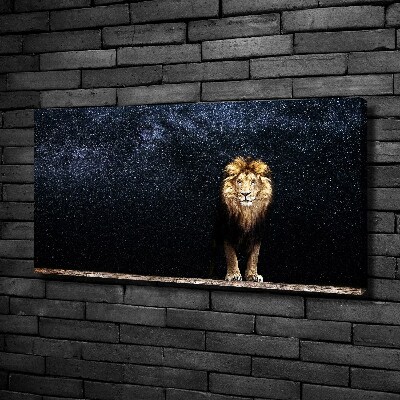 Tableau toile imprimée Lion sur fond d'étoiles