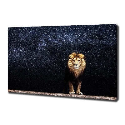 Tableau toile imprimée Lion sur fond d'étoiles