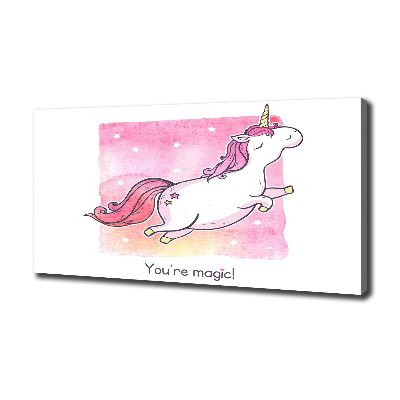 Tableau mural sur toile Licorne rose