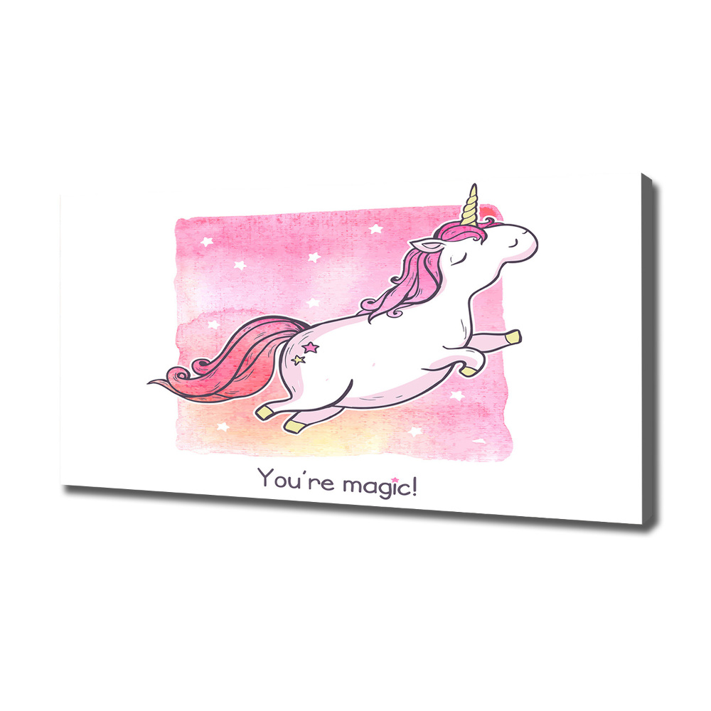 Tableau mural sur toile Licorne rose