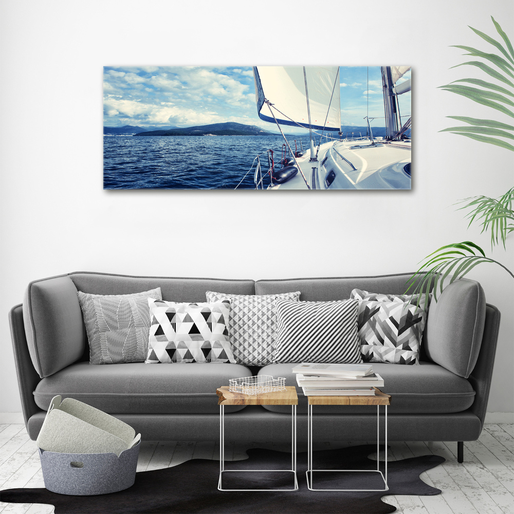 Tableau imprimé sur toile Yacht devant la mer