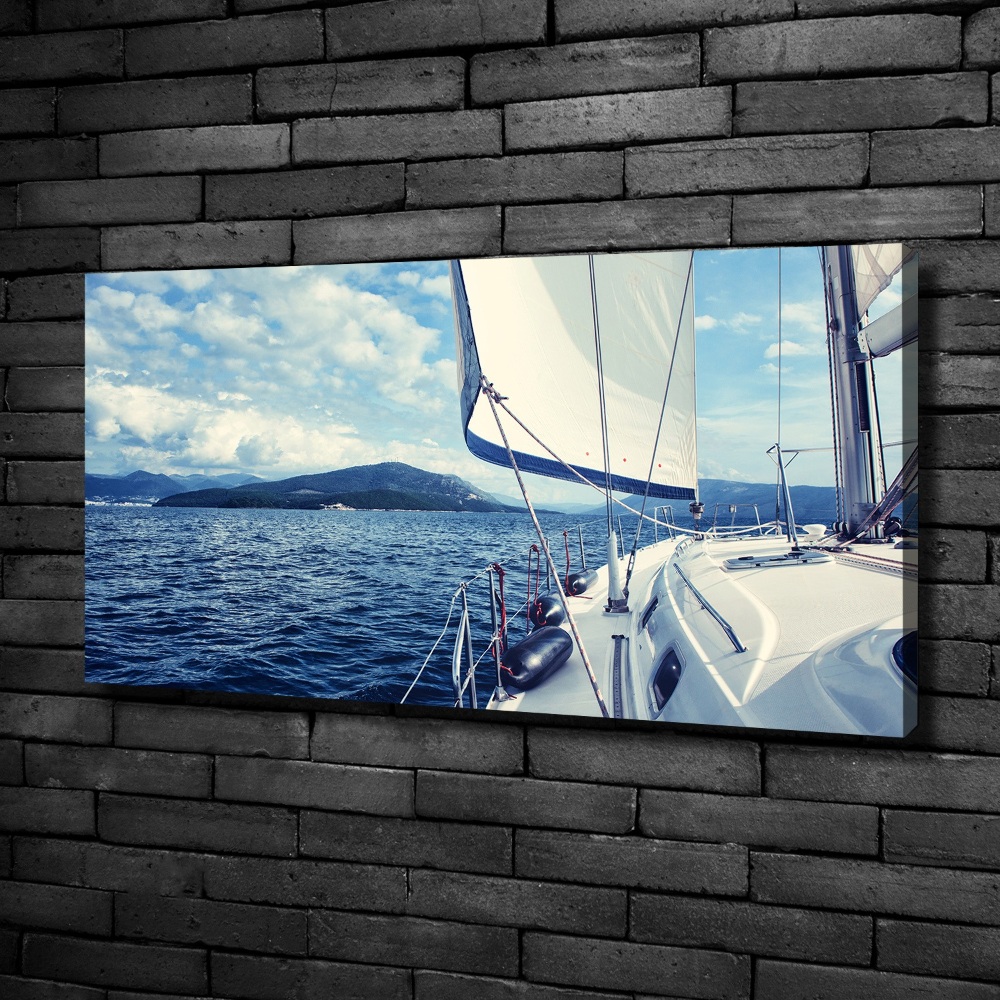 Tableau imprimé sur toile Yacht devant la mer